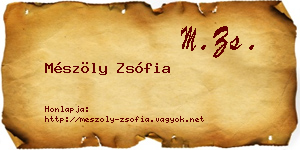 Mészöly Zsófia névjegykártya